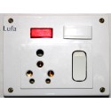 16 Amp : 1 Switch + 1 Socket with light Indicator, and fuse