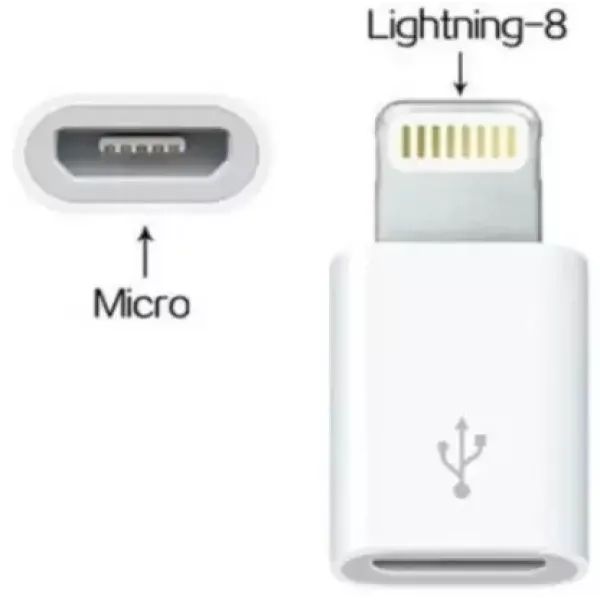 Lightning 8 Pin to Micro USB Converter - Sync Charge Iphone 5 Ipad Mini 4 Apple 0.05 m Micro USB Cable