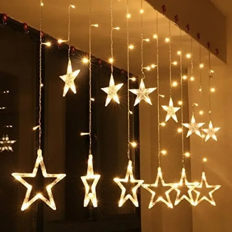 12 Star Curtain LED Lights for Diwali, Wedding decoration 12 Star Curtain LED Lights for Diwali, Wedding decoration