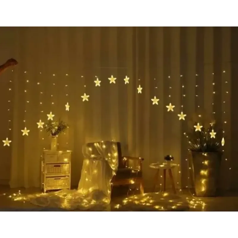 Curtain Star light |12 Stars led Lights |Festive decoration lights Warm White Curtain Star light |12 Stars led Lights |Festive decoration lights Warm White