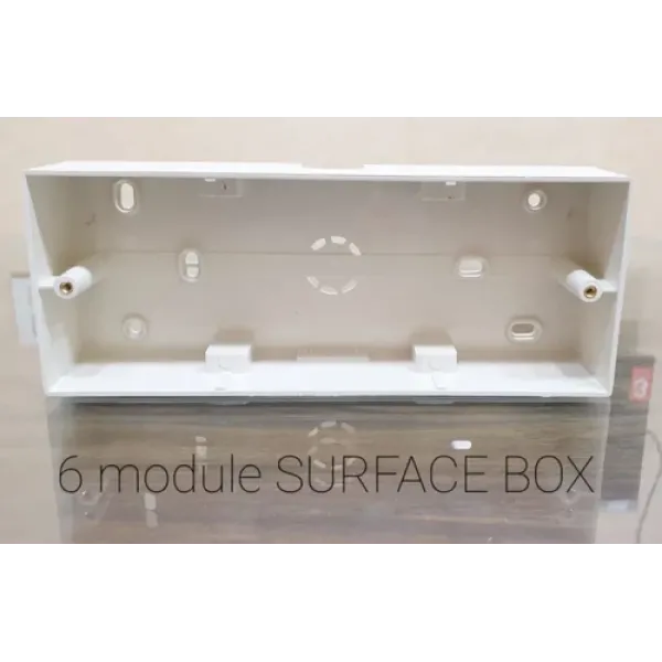 6 Module Plastic Surface Box White