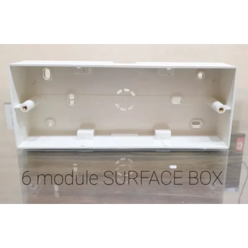 6 Module Plastic Surface Box White 6 Module Plastic Surface Box White