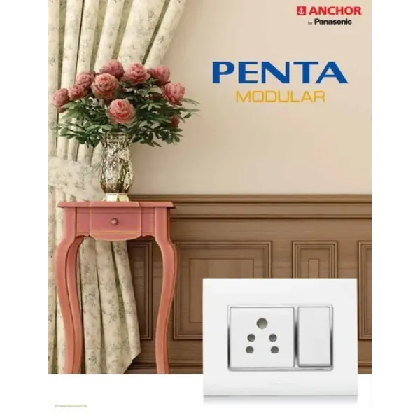 Anchor Penta Modular 6A Switch , 1Way  switch - White (65001)