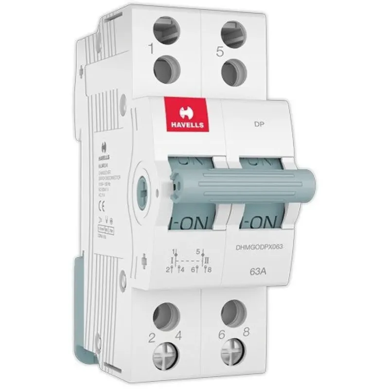 Havells Euro II - 63 amp mcb Change over switch, 2 pole 63a changeover mcb switch Havells Euro II - 63 amp mcb Change over switch, 2 pole 63a changeover mcb switch
