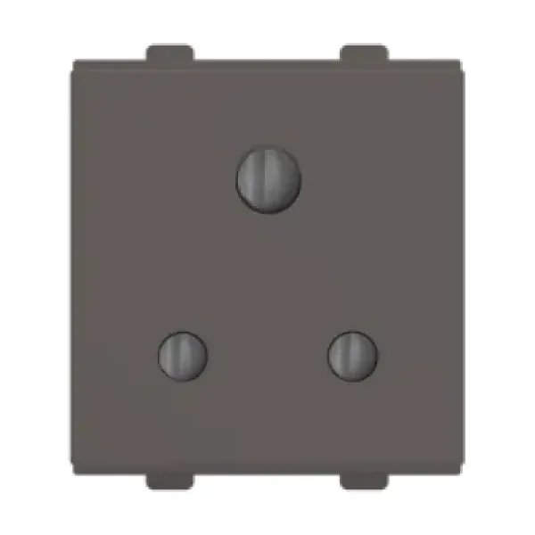 Polycab Etira 6A Socket, 3 pin, 2M - Mag. Grey