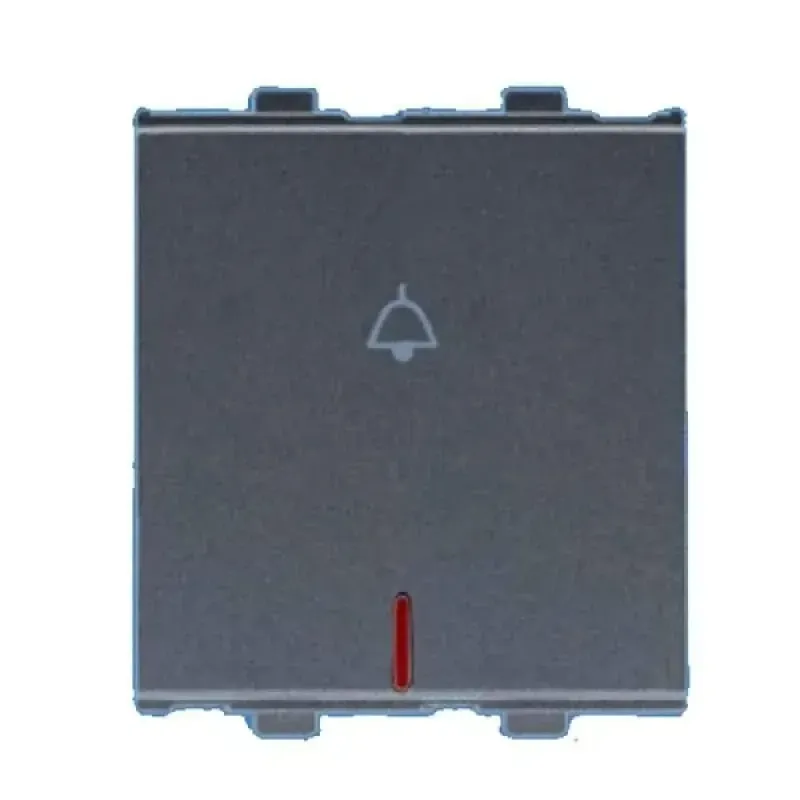 Anchor Penta Graphite black Bell Push with Indicator, 2Module -65066B Anchor Penta Graphite black Bell Push with Indicator, 2Module -65066B