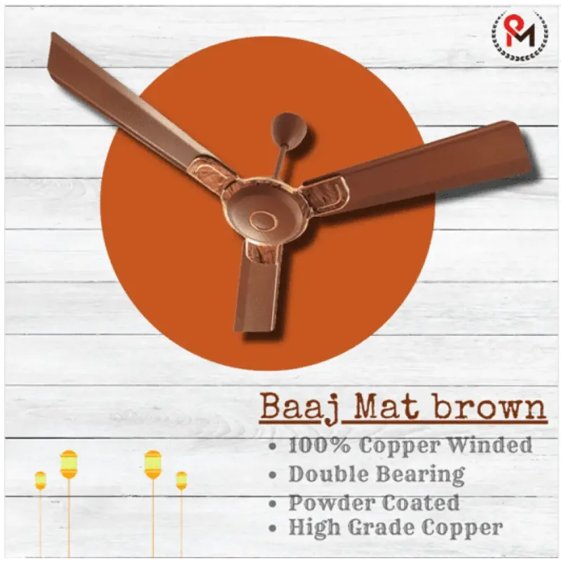 Prince Mysore Designer Ceiling Fan - BAAJ Matte Brown Prince Mysore Designer Ceiling Fan - BAAJ Matte Brown