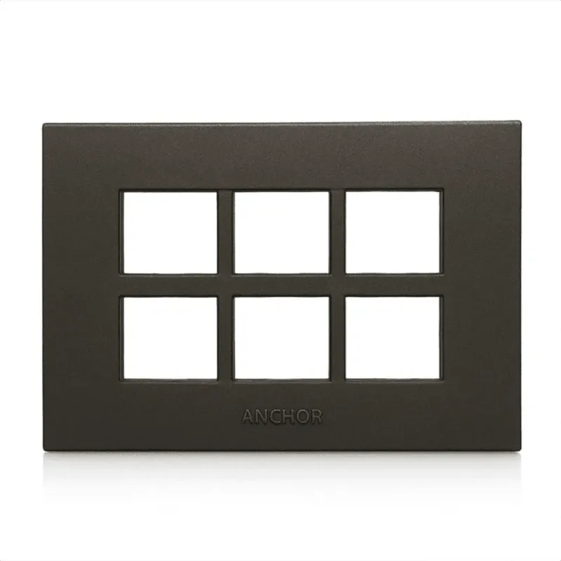 Anchor penta 12 Module Plate (65912B) | Black Cover Plate with Base Frame Anchor penta 12 Module Plate (65912B) | Black Cover Plate with Base Frame