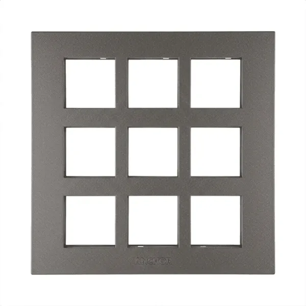 Anchor penta 18 Module Plate  (65918B) | Black Cover Plate with Base Frame