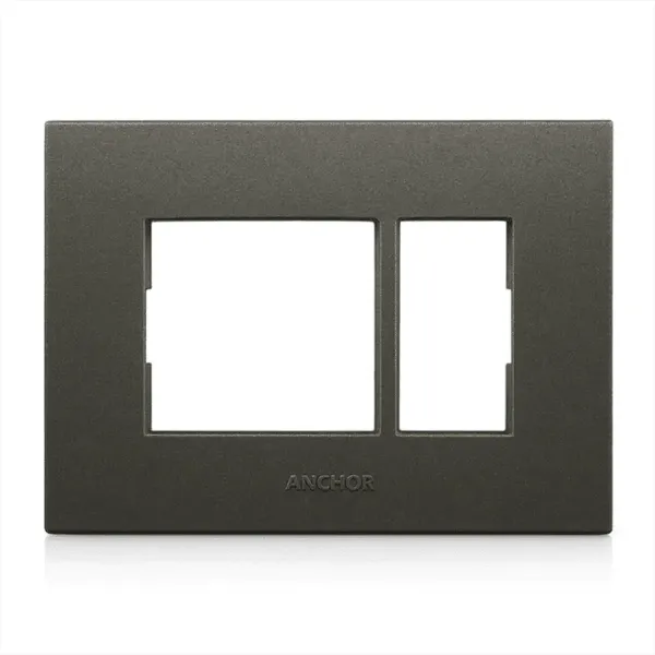 Anchor Penta 3 Module Plate  (65903B) |Black  Cover Plate with Base Frame