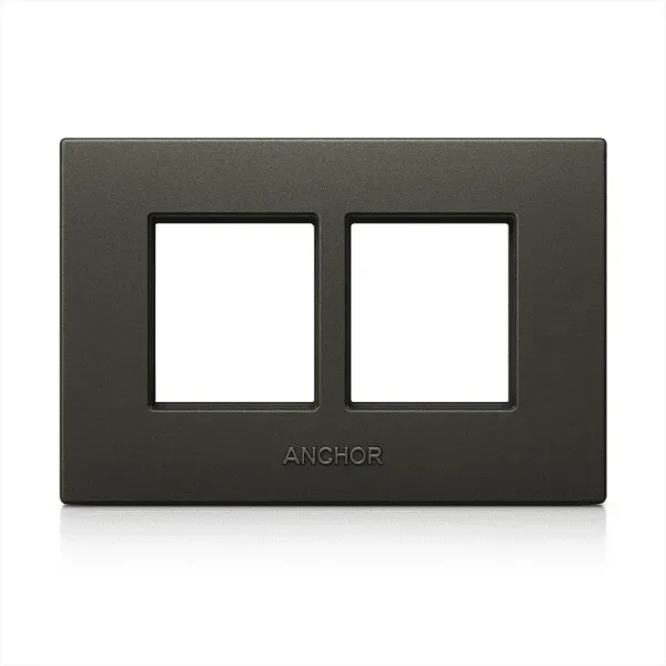 Anchor Penta 4 Module Plate (65904B) | Black Cover Plate with Base Frame