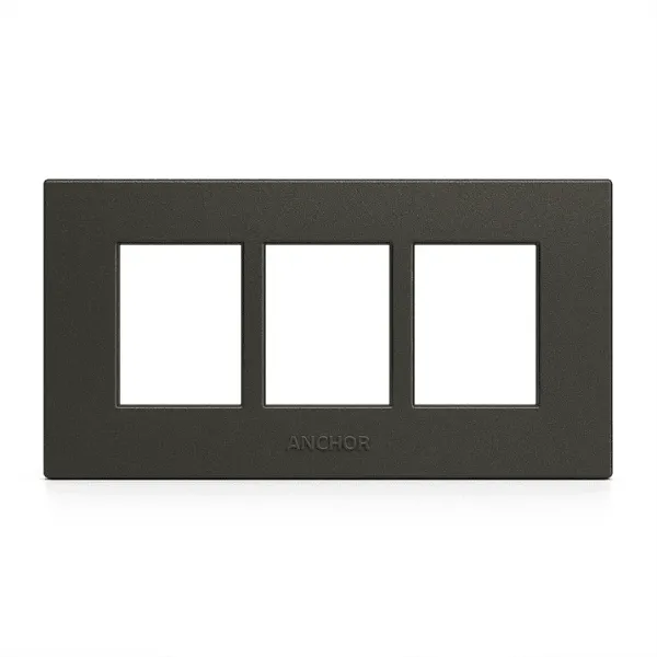 Anchor Penta 6 Module Plate  (65906B) | Black Cover Plate with Base Frame 