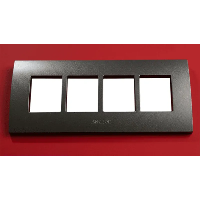 Anchor Penta 8 Module Plate (65908B) - Hz | Black Cover Plate with Base Frame Anchor Penta 8 Module Plate (65908B) - Hz | Black Cover Plate with Base Frame