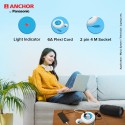 Anchor 6A 2-Pin Flexi Cord Socket with 4 m Cable, Polycarbonate Body, Blue and White