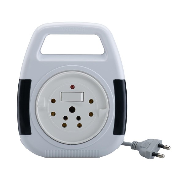 Anchor 6A 2-Pin Flexi Cord with Universal Socket, Push-Button Switch and Power Indicator