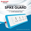 Anchor Spike i Guard 6A 4+1 Extension Board with Universal Socket, 1.5 m Cord for Home & Office Anchor Spike i Guard 6A 4+1 Extension Board with Universal Socket, 1.5 m Cord for Home & Office