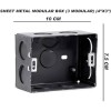 4x3" 3 Module, Metal Modular Box, GI Sheet, Black Power coated