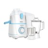 Havells Rigo 500W Juicer Mixer Grinder with Stainless Steel Sieve and Foldable Spout (White and Blue)