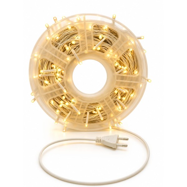 Single Colour LED Jhalar - 35 Meter, Copper wire, 5mm 250 led - Warm White