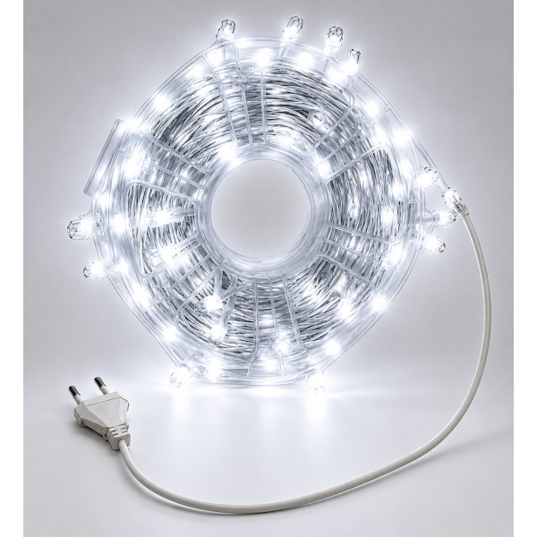 10mm Led Jhalar - white, Diamond Shape, 40 meter length, Copper Wire