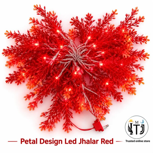 MITJ Flower & Petal Still Pixel LED Jhalar 10M| Red