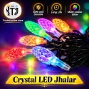 LED Jhalar Big Crystals | Multi-Color  | 12 Feet