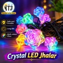 LED Jhalar Lotus Big Crystals | Multi-Color  | 12 Feet