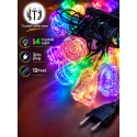 LED Jhalar Lotus Big Crystals | Multi-Color  | 12 Feet