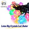 LED Jhalar Lotus Big Crystals | Multi-Color  | 12 Feet