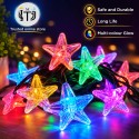 LED Jhalar Star Big Crystals | Multi-Color  | 12 Feet