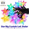 LED Jhalar Star Big Crystals | Multi-Color  | 12 Feet