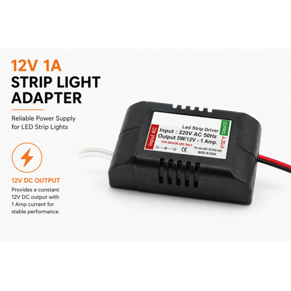 12V, 1 Amp Strip Light adapter