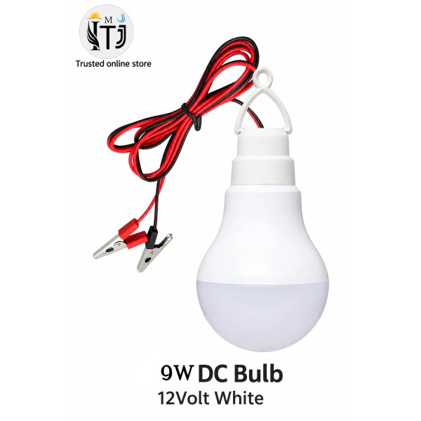 MITJ 9W DC Bulb - Cool White 12V Solar LED With Clamps