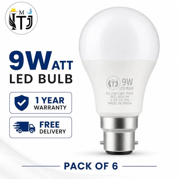 MITJ 9 watt led bulb - pack of 6