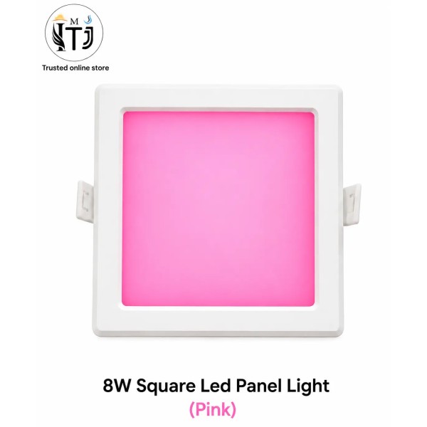 MITJ-8W Square LED Panel Light |Pink