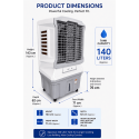 Vaayu 140 ltr  Air Cooler with wide front and 3 side Pad