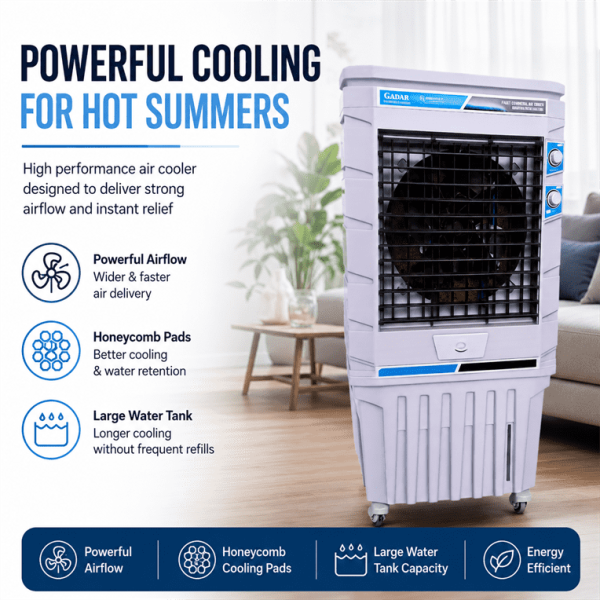 Summermax 140 ltr Gadar Air Cooler with Ice Tray and 3 side Cooling Pad