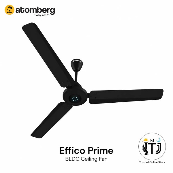Atomberg Efficio Prime Remote BLDC Ceiling Fan 1200MM Midnight Black