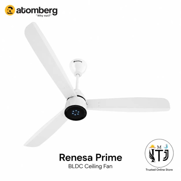 Atomberg Renesa Prime Remote BLDC Ceiling Fan 1200MM Gloss White