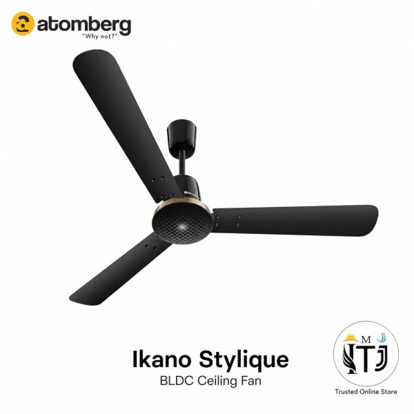 Atomberg Ikano Stylique Ceiling Fan 1200mm Gloss Black 