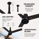 Polycab AeroFame BLDC Fan 1200MM Midnight Black