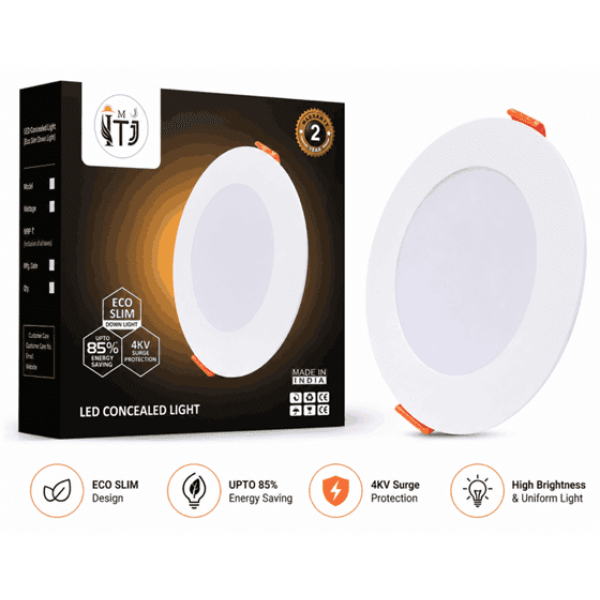 MITJ 3 in1 LED Concealed Light - 8 Watt,  [ Cool White + Green + Pink ]