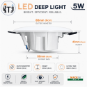 3 in 1 Concealed Deep light | 5watt [ Cool white + Natural white + Warm White ]