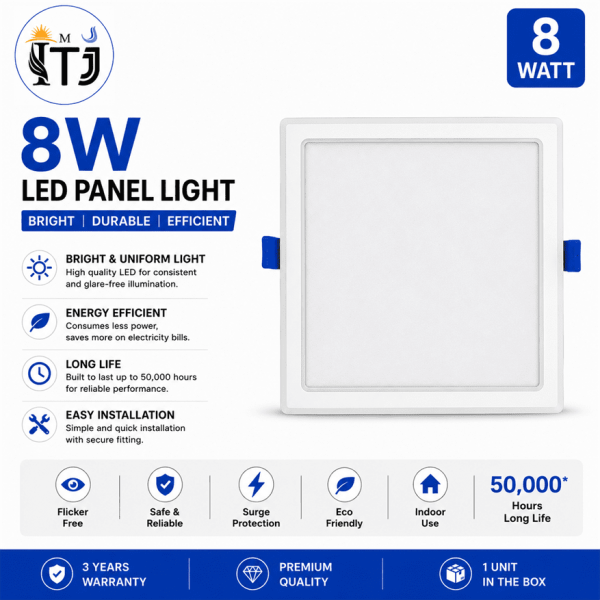 LED Panel Light - 8 watt, Slim Ceiling Light for Home and office
