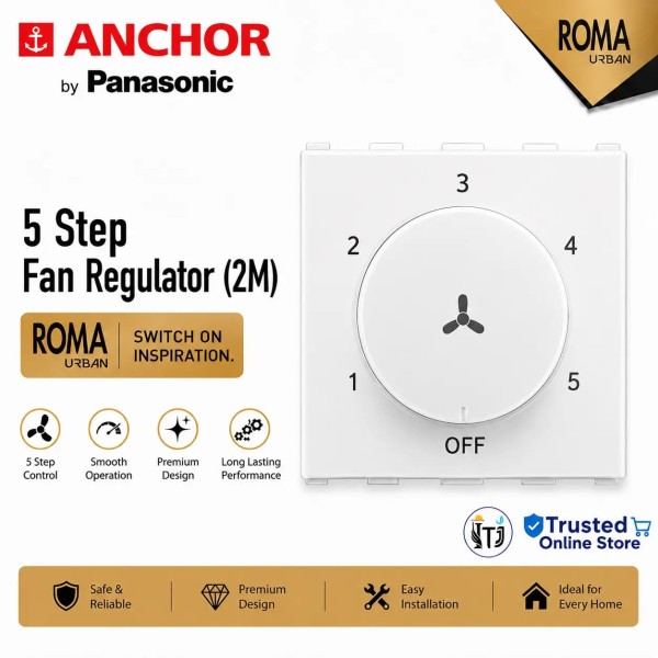 Anchor Roma Urban 5 Step Regulator (2M) White (66502)