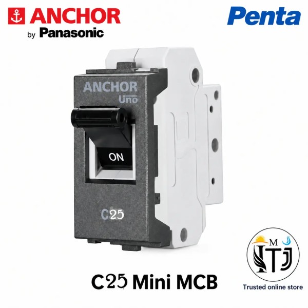 25A mini modular MCB for Anchor Penta Modular Sheets - Graphite Black   [ [68984B]