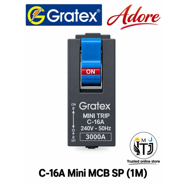 Gratex Adore C-16A Mini MCB SP (1M) | Grey