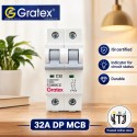 Gratex 32A DP MCB - Reliable Circuit Protection Gratex 32A DP MCB - Reliable Circuit Protection