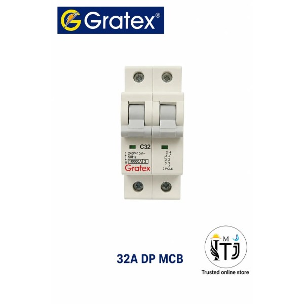 Gratex 32A DP MCB - Reliable Circuit Protection
