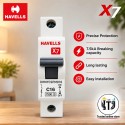 Havells [X7] 16A SP MCB | White | [DHMYCSPM016]